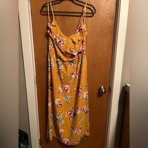 Yellow,  floral dress